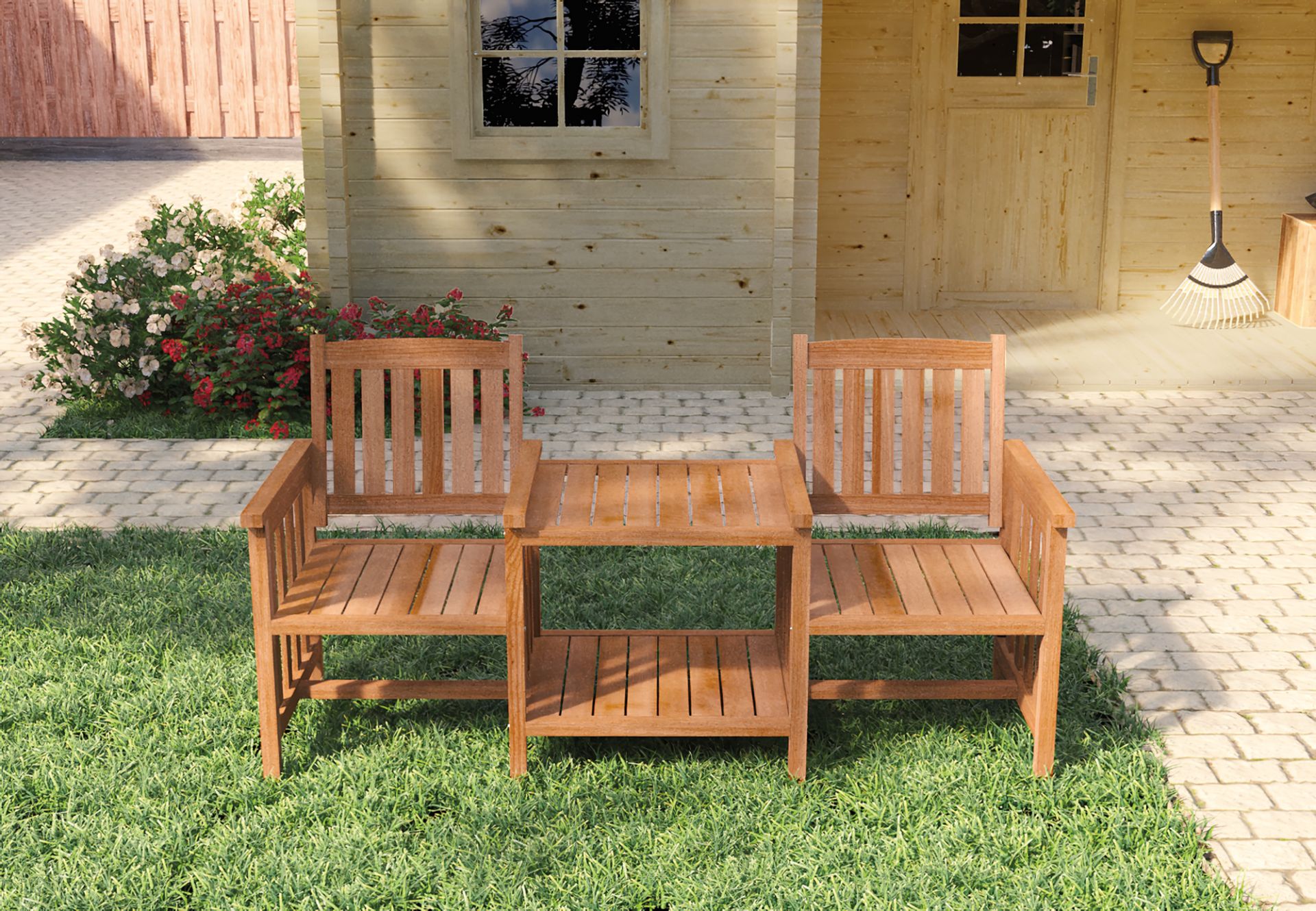 Hardhout Loveseat Premium