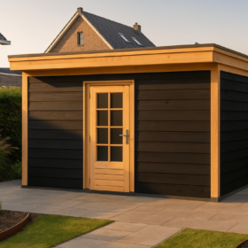 Compleet dicht zwart incl. onbehandelde deur