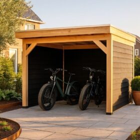 Met 2x zwarte zij- en achterwand